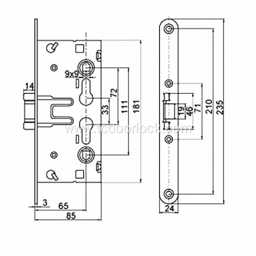 Fire resistant door handle and lock 1739